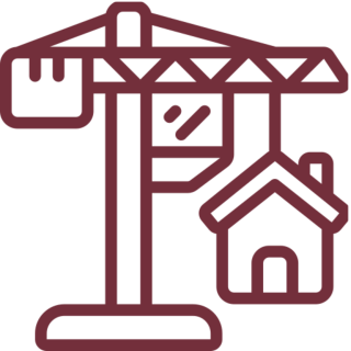 Building crane with house symbol